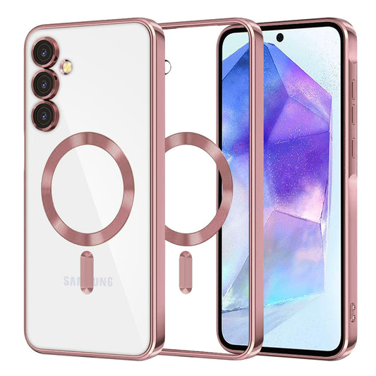 MagSafe puzdro pre Samsung Galaxy A55 5G A556, Techsuit, Luxury Crystal, Ružové