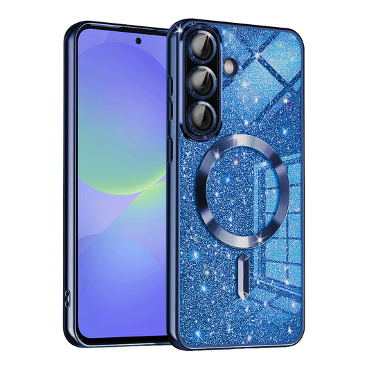 MagSafe puzdro pre Samsung Galaxy A56 A566 / A36 A366, Techsuit, Luxury Glitter, Tmavomodrá