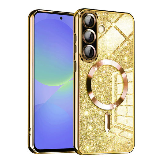 MagSafe puzdro pre Samsung Galaxy A56 A566 / A36 A366, Techsuit, Luxury Glitter, Zlaté