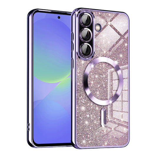 MagSafe puzdro pre Samsung Galaxy A56 A566 / A36 A366, Techsuit, Luxury Glitter, Svetlofialové