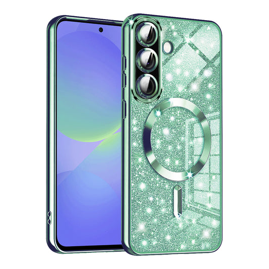 MagSafe puzdro pre Samsung Galaxy A56 A566 / A36 A366, Techsuit, Luxury Glitter, Svetlozelená