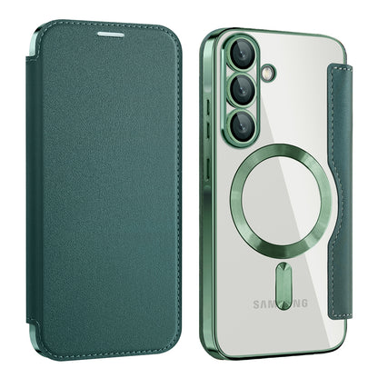 MagSafe puzdro pre Samsung Galaxy A56 A566, Techsuit, SmartMag Book, Zelené