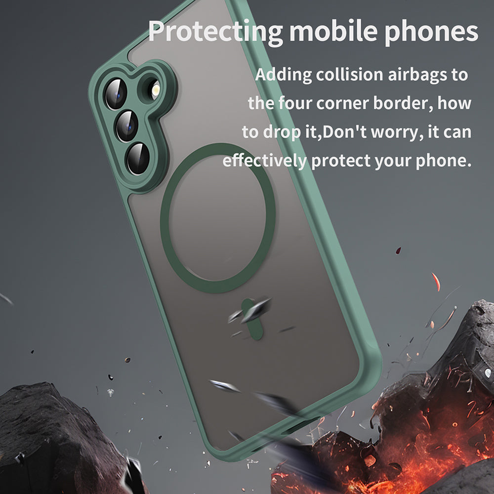 Puzdro MagSafe pre Samsung Galaxy A57 5G, Techsuit, HaloFrost II, Zelená