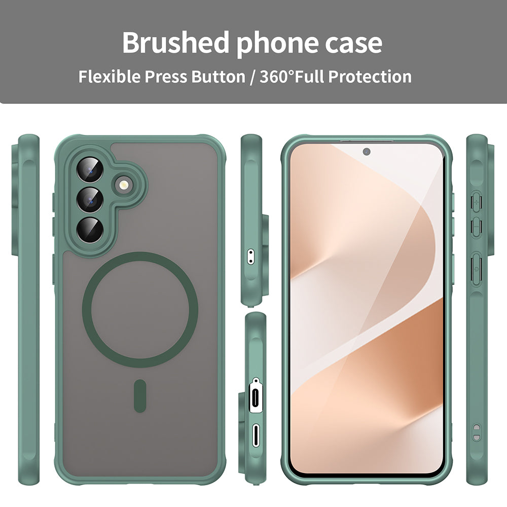 Puzdro MagSafe pre Samsung Galaxy A57 5G, Techsuit, HaloFrost II, Zelená