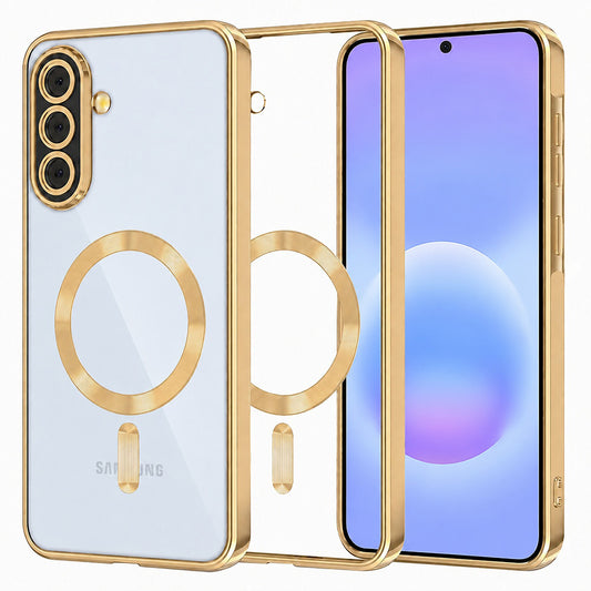MagSafe púzdro pre Samsung Galaxy A57 5G, Techsuit, Luxury Crystal, Zlaté