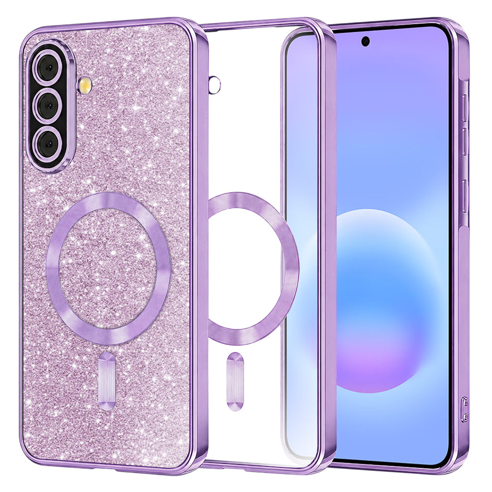 MagSafe puzdro pre Samsung Galaxy A57 5G, Techsuit, Luxury Glitter, Svetlofialové