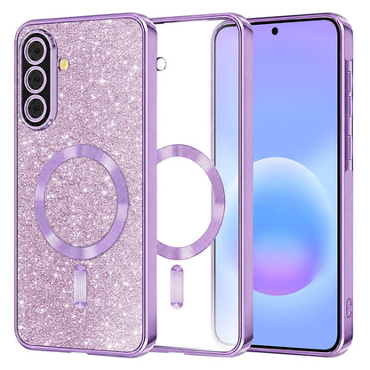 MagSafe puzdro pre Samsung Galaxy A57 5G, Techsuit, Luxury Glitter, Svetlofialové