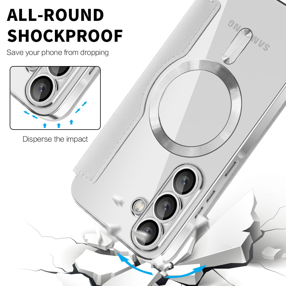 Puzdro MagSafe pre Samsung Galaxy A57 5G, Techsuit, SmartMag Book, Sivé