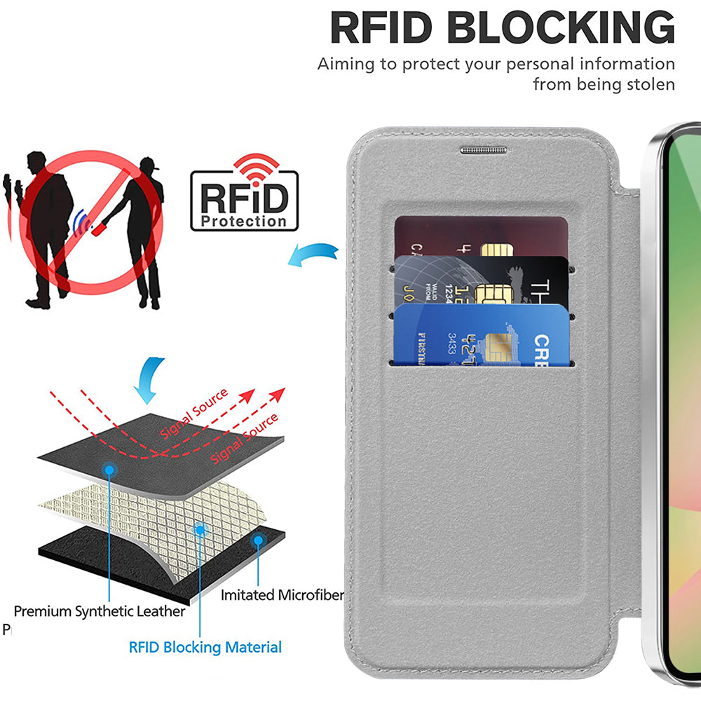 Puzdro MagSafe pre Samsung Galaxy A57 5G, Techsuit, SmartMag Book, Sivé