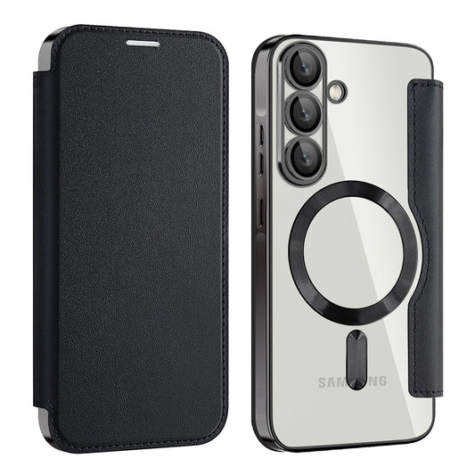 Puzdro MagSafe pre Samsung Galaxy A57 5G, Techsuit, SmartMag Book, Čierne