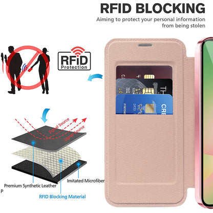 MagSafe Case for Samsung Galaxy A57 5G, Techsuit, SmartMag Book, Pink