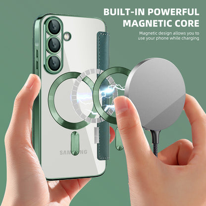 Puzdro MagSafe pre Samsung Galaxy A57 5G, Techsuit, SmartMag Book, Zelené