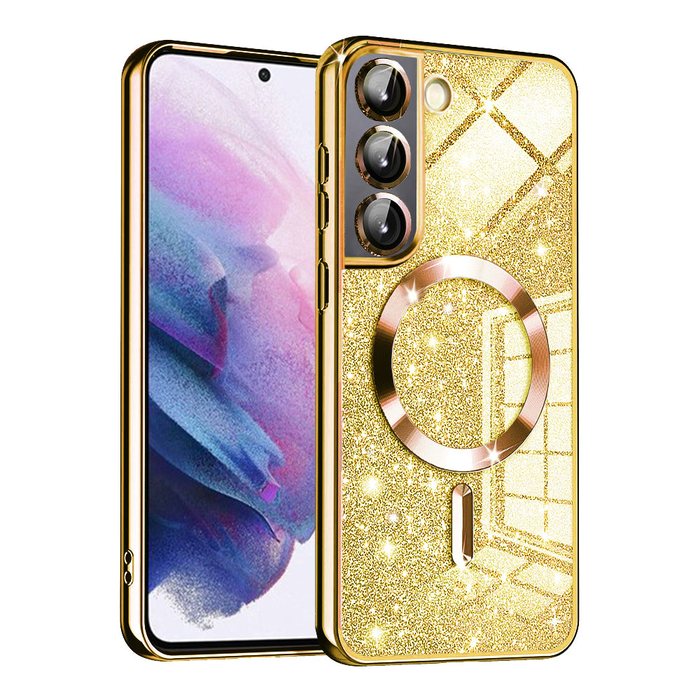 MagSafe puzdro pre Samsung Galaxy S21 5G G991, Techsuit, Luxury Glitter, Zlaté