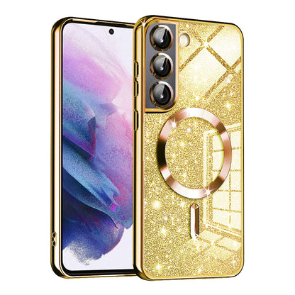MagSafe puzdro pre Samsung Galaxy S21 5G G991, Techsuit, Luxury Glitter, Zlaté