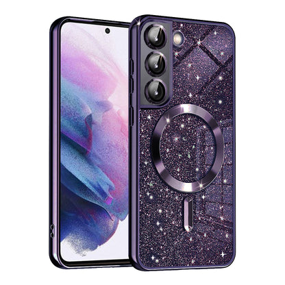 MagSafe Case for Samsung Galaxy S21 5G G991, Techsuit, Luxury Glitter, Dark Purple