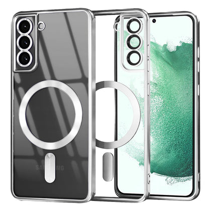 MagSafe Case for Samsung Galaxy S22+ 5G S906, Techsuit, Luxury Crystal, Silver