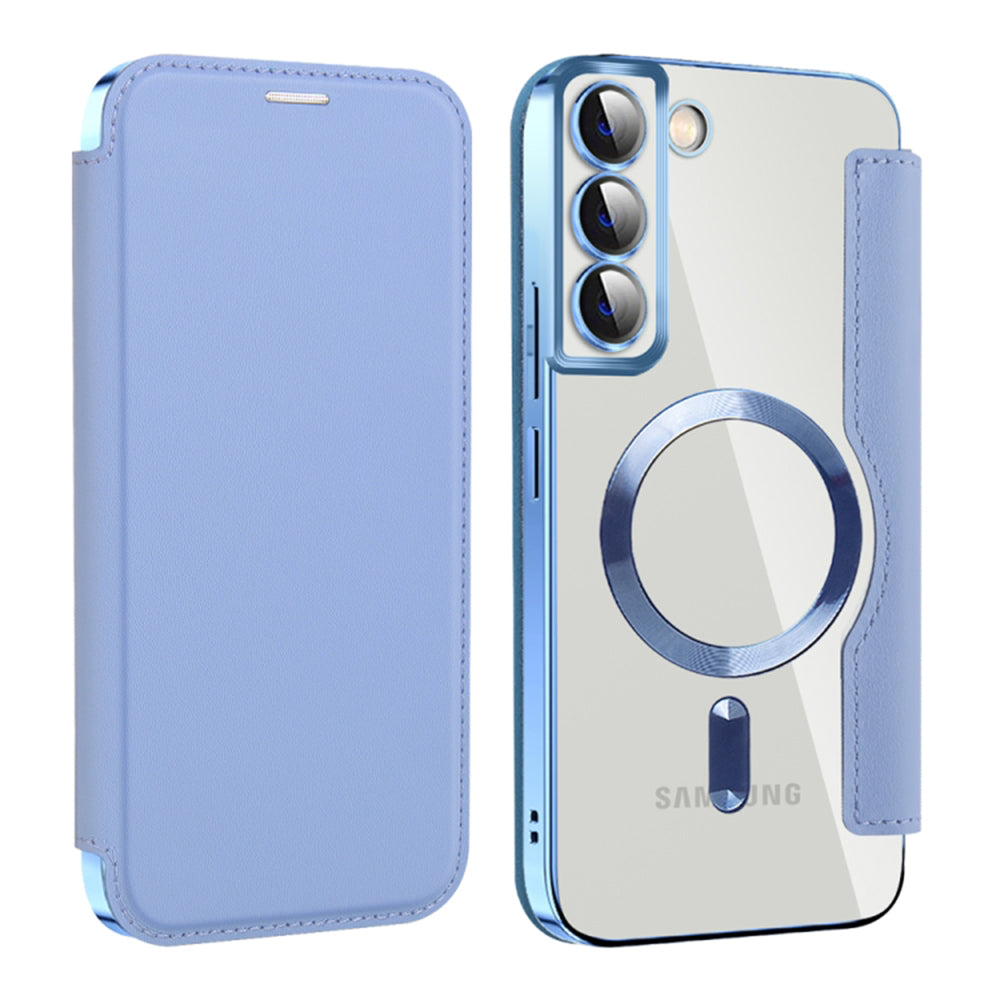 MagSafe Case for Samsung Galaxy S22+ 5G S906, Techsuit, SmartMag Book, Blue