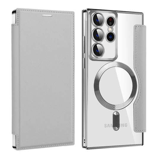 MagSafe Case for Samsung Galaxy S22 Ultra 5G S908, Techsuit, SmartMag Book, Gray