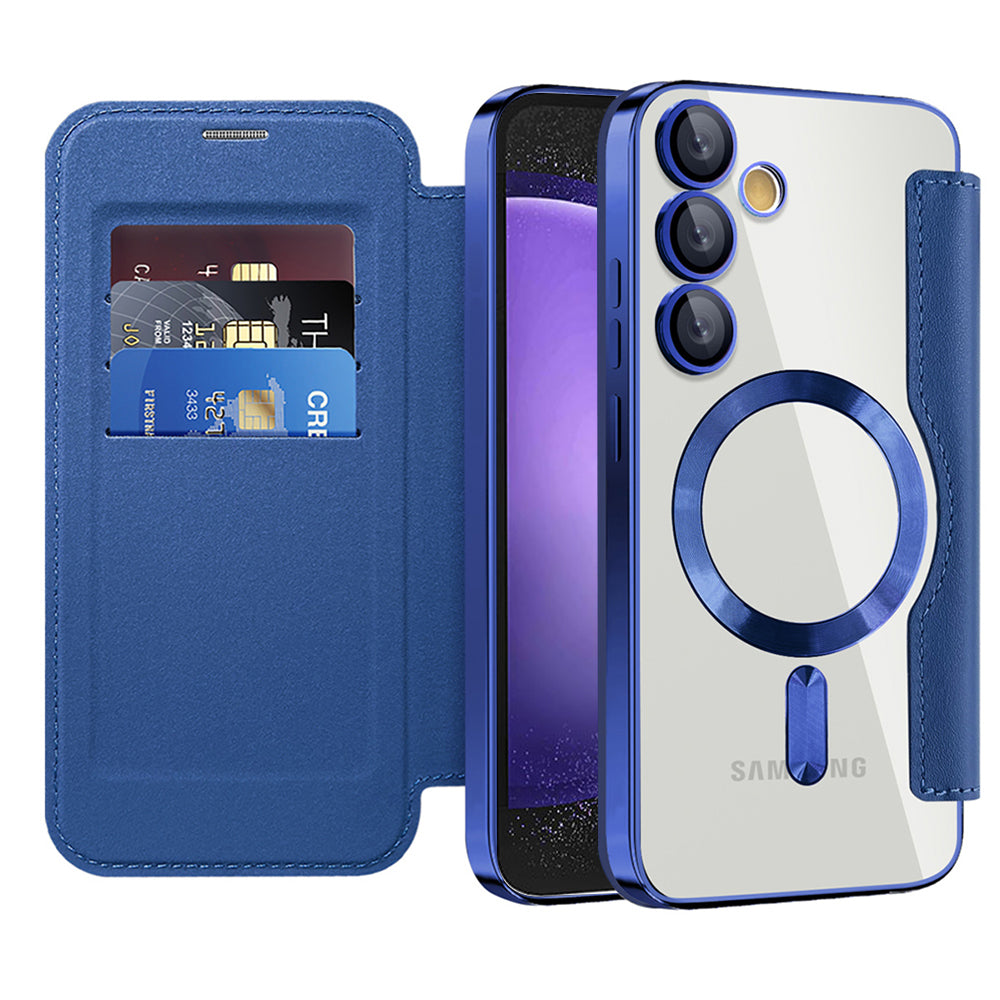MagSafe Case for Samsung Galaxy S23 FE S711, Techsuit, SmartMag Book, Blue