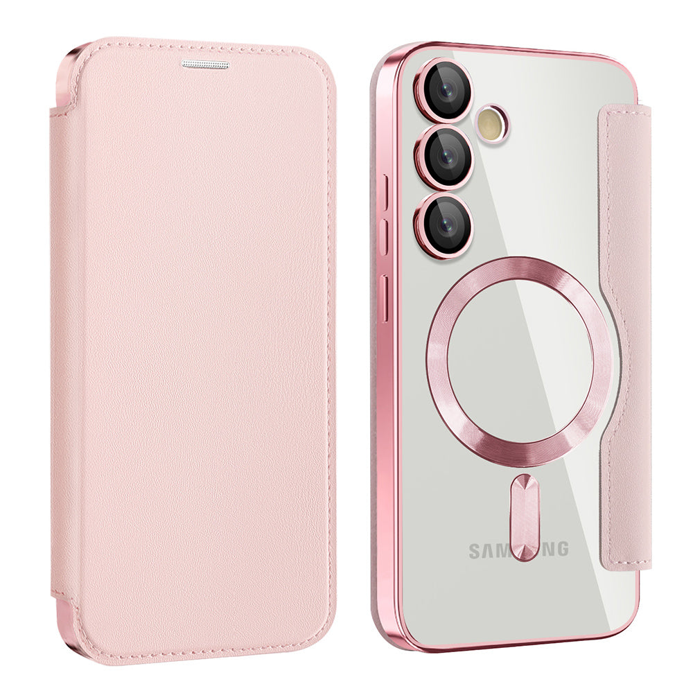 MagSafe Case for Samsung Galaxy S23 FE S711, Techsuit, SmartMag Book, Pink