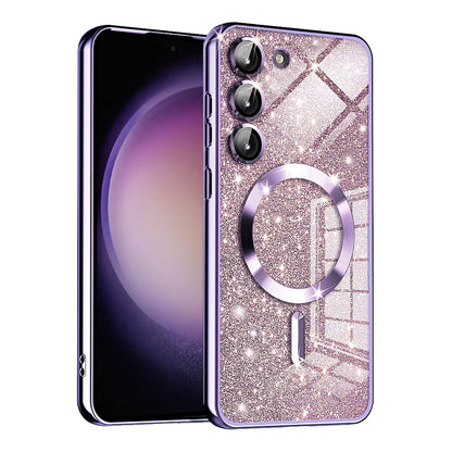 MagSafe puzdro pre Samsung Galaxy S23+ S916, Techsuit, Luxury Glitter, Svetlofialové
