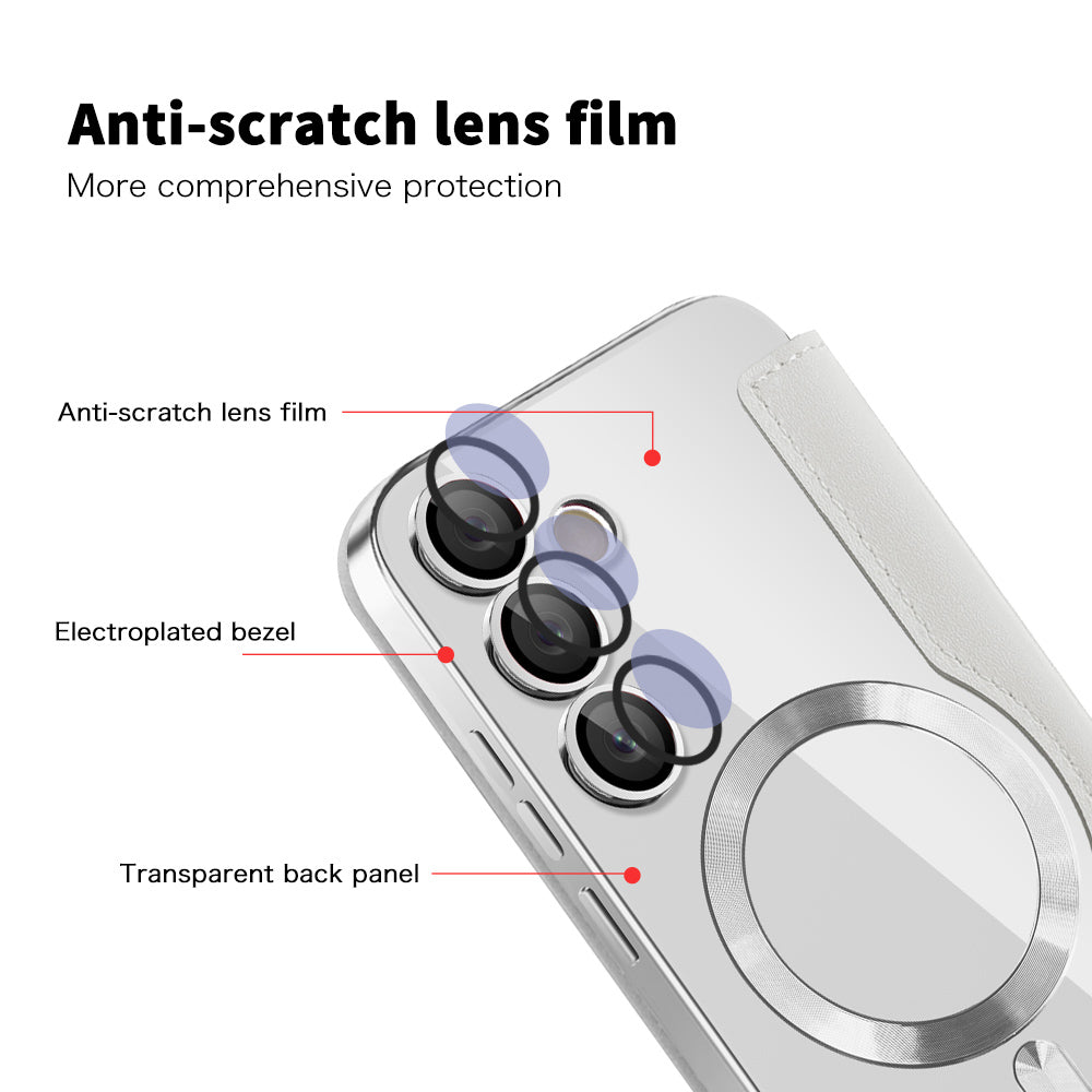 MagSafe Case for Samsung Galaxy S24 FE S721, Techsuit, SmartMag Book, Gray