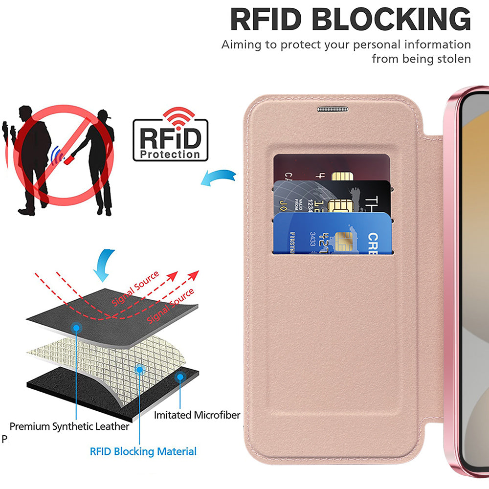 MagSafe Case for Samsung Galaxy S24 FE S721, Techsuit, SmartMag Book, Pink