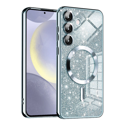 MagSafe puzdro pre Samsung Galaxy S24+ S926, Techsuit, Luxury Glitter, Bleu