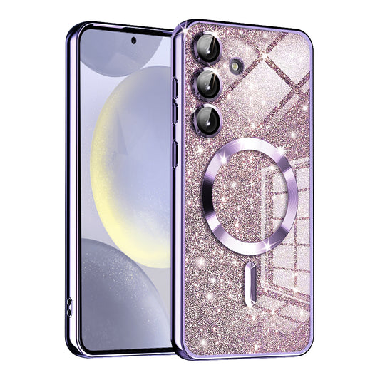 MagSafe puzdro pre Samsung Galaxy S24+ S926, Techsuit, Luxury Glitter, Svetlofialové