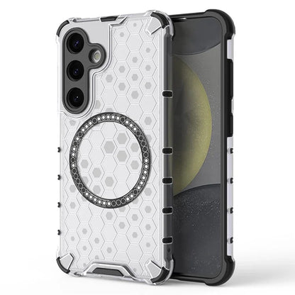 MagSafe puzdro pre Samsung Galaxy S24 S921, Techsuit, HoneyComb Shield, Biele