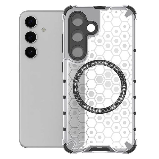 MagSafe puzdro pre Samsung Galaxy S24 S921, Techsuit, HoneyComb Shield, Biele