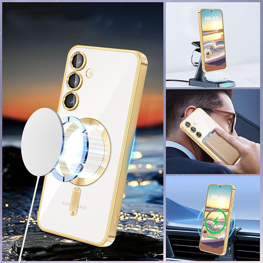 MagSafe puzdro pre Samsung Galaxy S24 S921, Techsuit, Luxury Crystal, Čierne