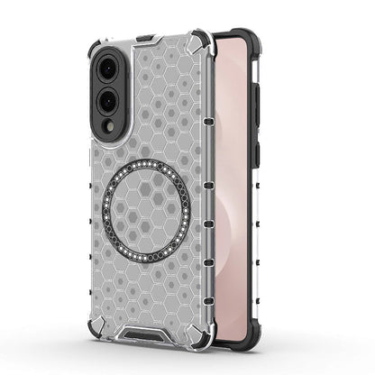 MagSafe Case for Samsung Galaxy S25 Edge S937, Techsuit, HoneyComb Shield, White