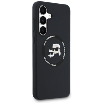 MagSafe Case for Samsung Galaxy S25 FE, Karl Lagerfeld, Silicone Karl & Choupette's Heads, Black