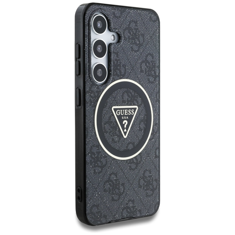 Puzdro MagSafe pre Samsung Galaxy S25+ S936, Guess, IML Glitter 4G Circle Triangle, Čierne