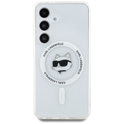 MagSafe Case for Samsung Galaxy S25+ S936, Karl Lagerfeld, IML Choupette's Head, White