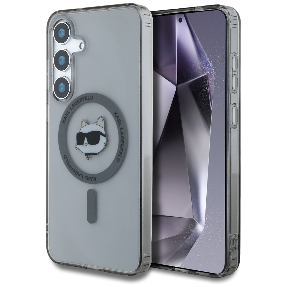 MagSafe Case for Samsung Galaxy S25+ S936, Karl Lagerfeld, IML Choupette's Head, Black