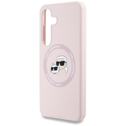 MagSafe Case for Samsung Galaxy S25+ S936, Karl Lagerfeld, Silicone Double Heads, Pink