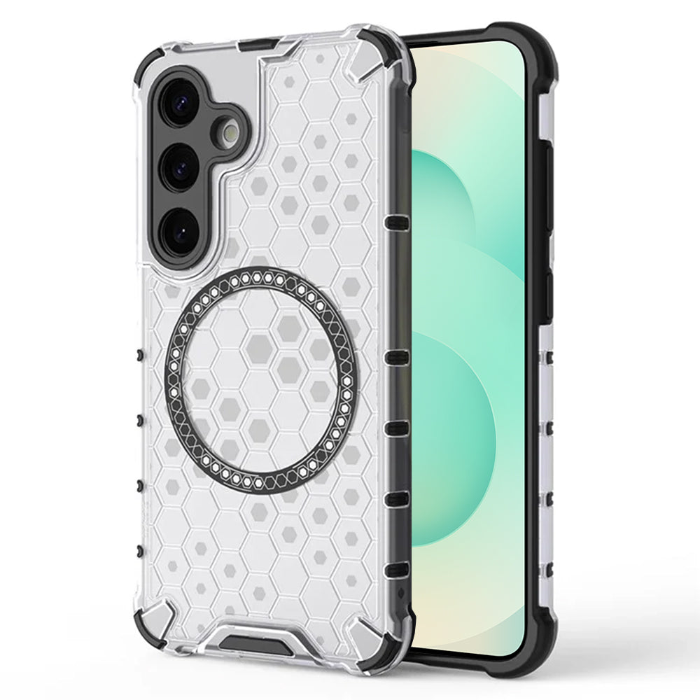 MagSafe puzdro pre Samsung Galaxy S25+ S936, Techsuit, HoneyComb Shield, Biele