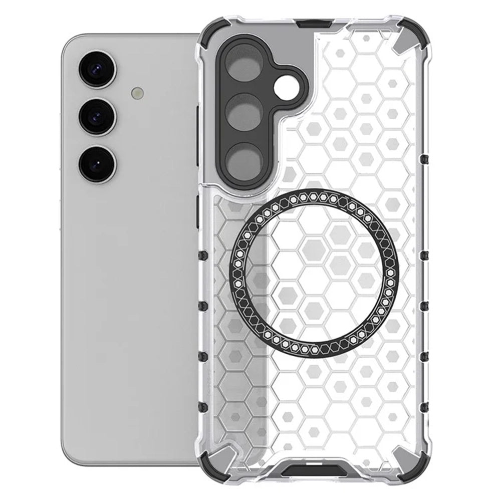 MagSafe puzdro pre Samsung Galaxy S25+ S936, Techsuit, HoneyComb Shield, Biele