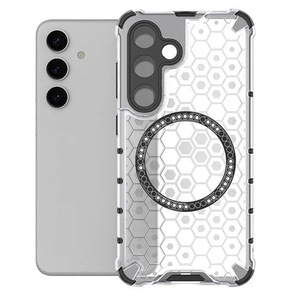MagSafe puzdro pre Samsung Galaxy S25+ S936, Techsuit, HoneyComb Shield, Biele