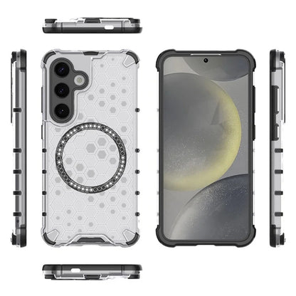 MagSafe puzdro pre Samsung Galaxy S25+ S936, Techsuit, HoneyComb Shield, Biele