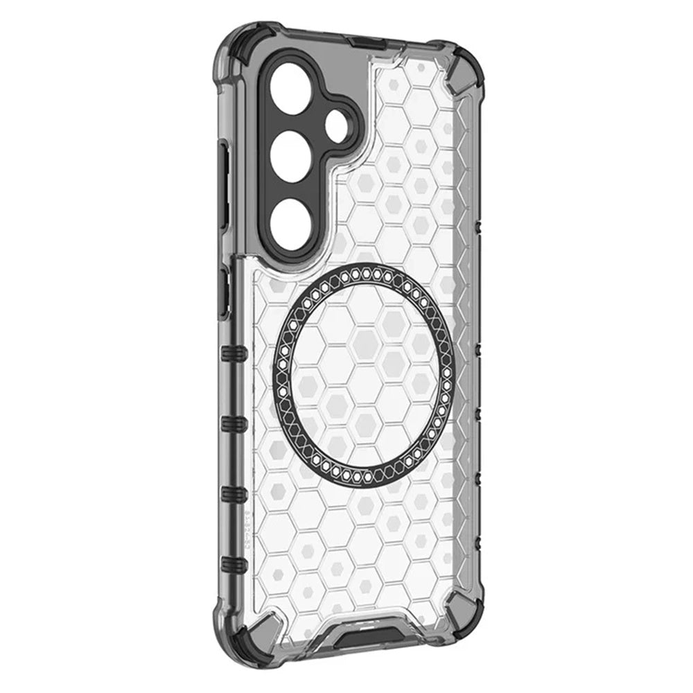 MagSafe puzdro pre Samsung Galaxy S25+ S936, Techsuit, HoneyComb Shield, Biele