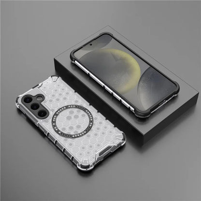 MagSafe puzdro pre Samsung Galaxy S25+ S936, Techsuit, HoneyComb Shield, Biele