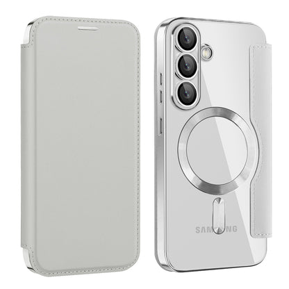 MagSafe puzdro pre Samsung Galaxy S25+ S936, Techsuit, SmartMag Book, Sivá