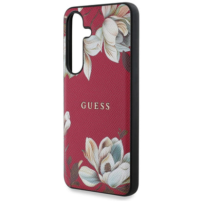 Puzdro MagSafe pre Samsung Galaxy S25 S931, Guess, Grained Flowers, Fucsia