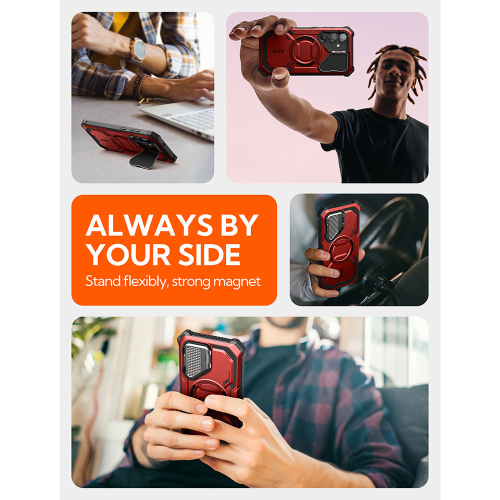 Puzdro MagSafe pre Samsung Galaxy S25 S931, i-Blason, ArmorBox, Červené