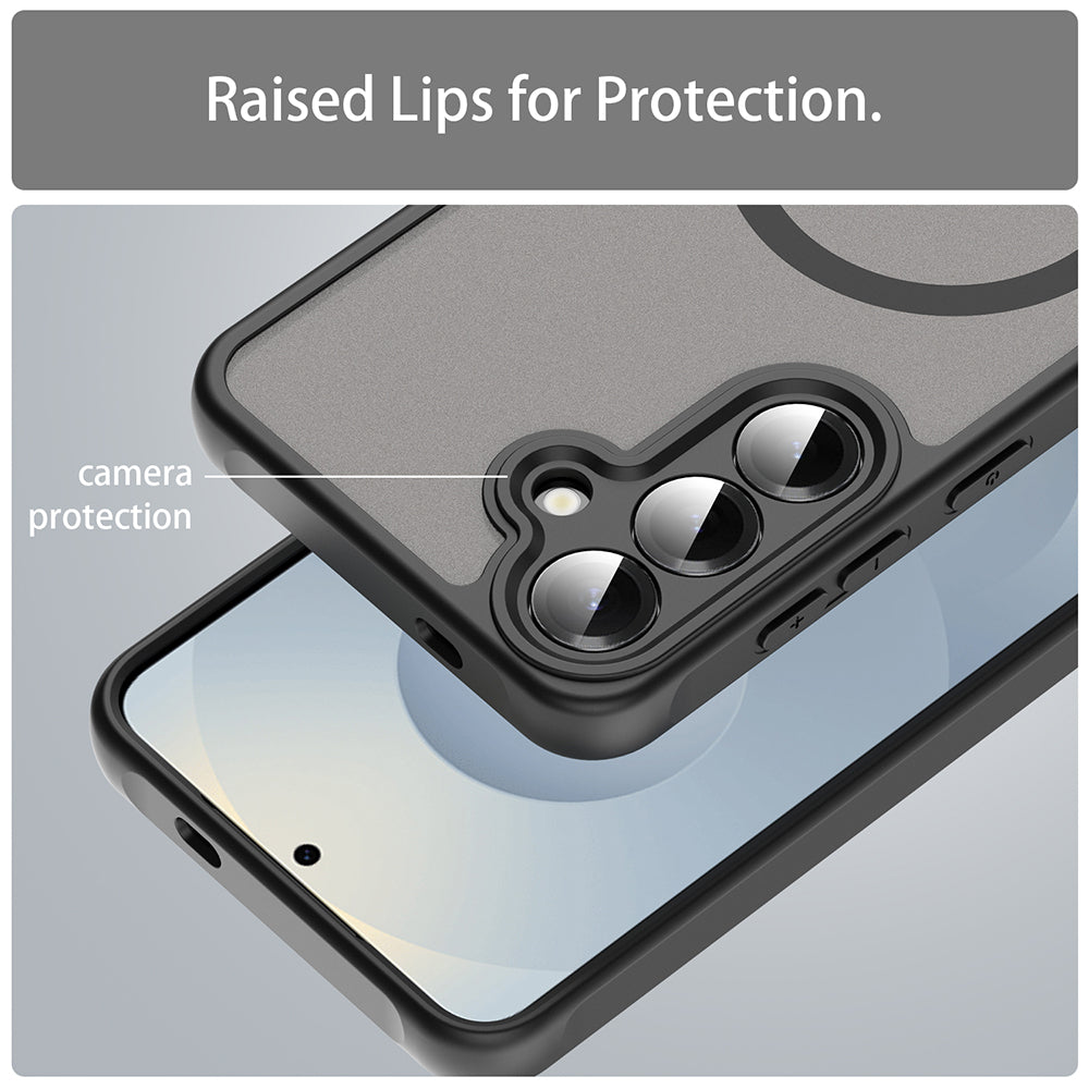 Puzdro MagSafe pre Samsung Galaxy S25 S931 / S24 S921, Techsuit, HaloFrost II (Big Lens Hole), Čierne