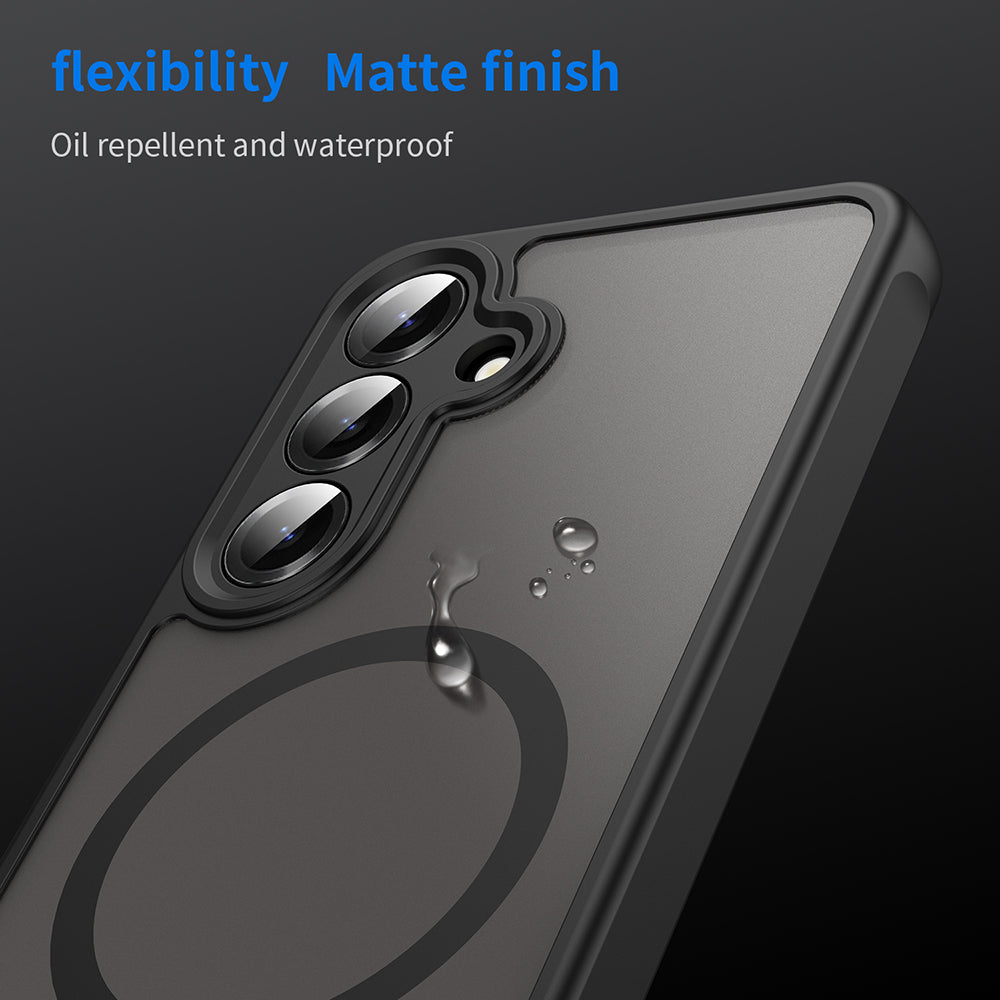 Puzdro MagSafe pre Samsung Galaxy S25 S931 / S24 S921, Techsuit, HaloFrost II (Big Lens Hole), Čierne