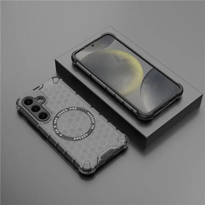 MagSafe Case for Samsung Galaxy S25 S931, Techsuit, HoneyComb Shield, Black